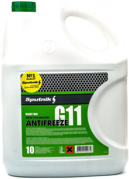 Охолоджувальна рідина SPUTNIK G11, готова, зелений, -40°С, 10 л (4823091500756)